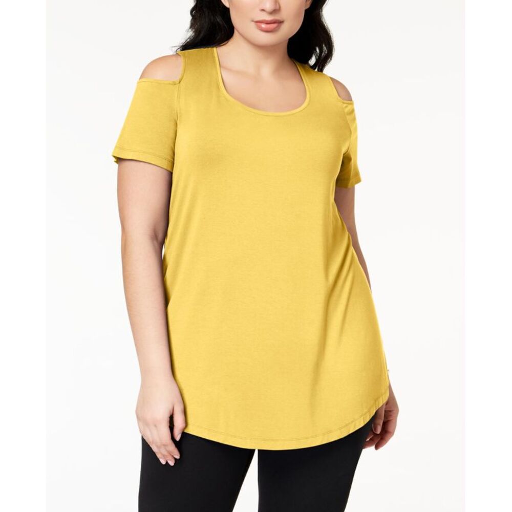 JM Collection Plus Size Cold-Shoulder Top - Picture 3 of 4